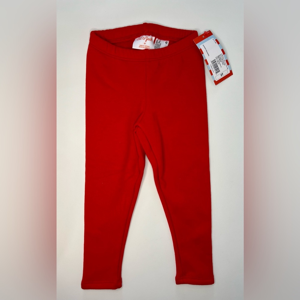 4/$15 ⭐️ Cat & Jack Red Fleece Leggings Size 2T